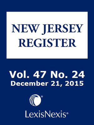 cover image of New Jersey Register